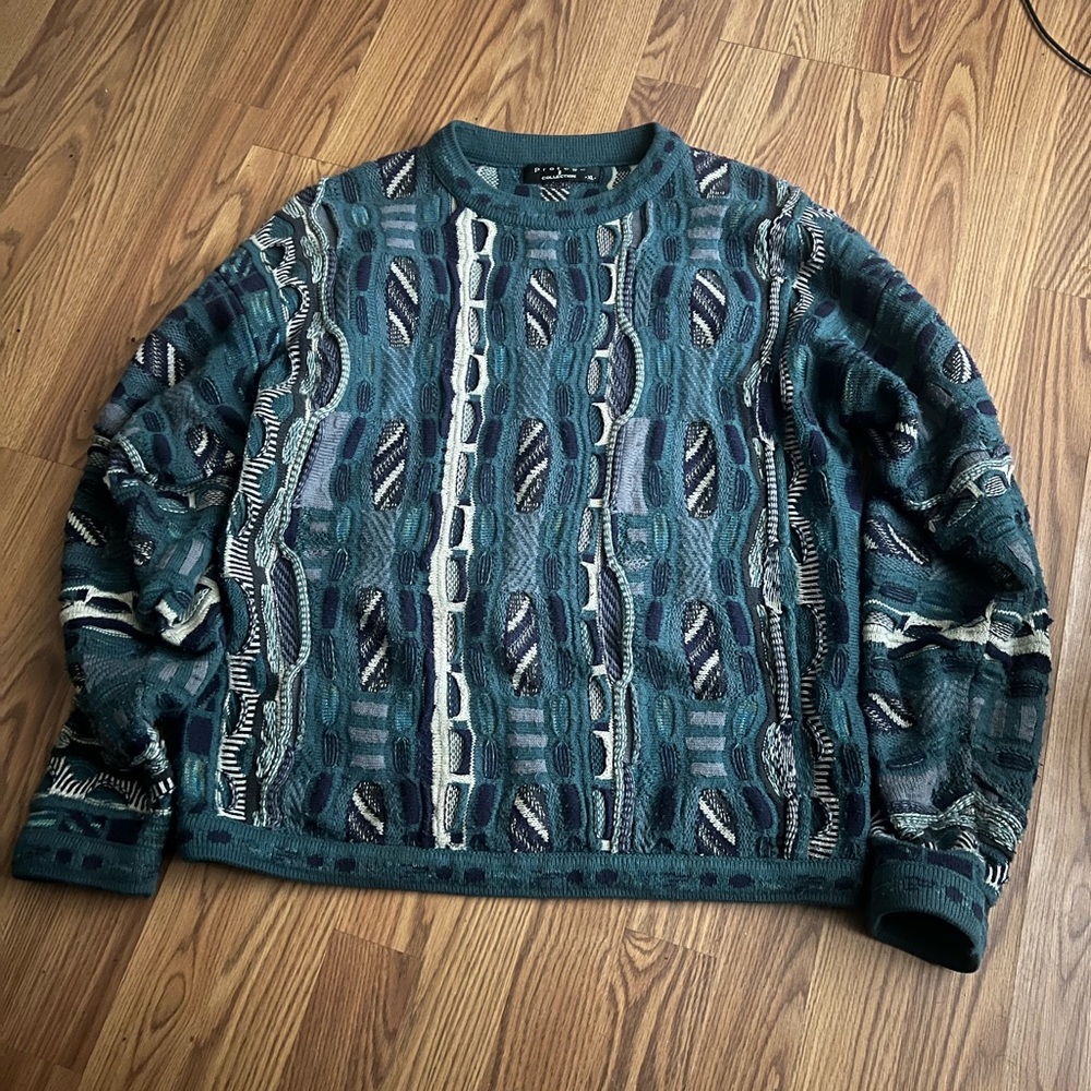 Coogi style 3D print crew neck